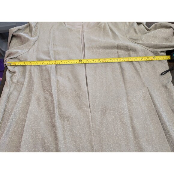 Eileen Fisher Silk Jacket 3X Champagne Mirage Jacquard Long Open Dressy Boxy - Picture 9 of 12